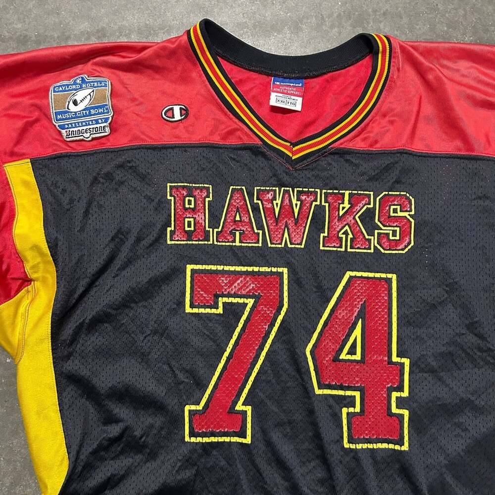 Vintage Champion Hawks 74 Football Jersey Gaylord Hotels Music City Bowl XXL